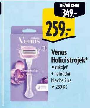 Venus Holicí strojek, rukojeť + náhradní hlavice 2 ks 