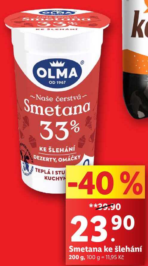 Smetana ke šlehání, 200 g