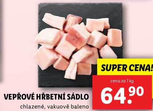 VEPŘOVÉ HŘBETNÍ SÁDLO, cena za 1 kg 