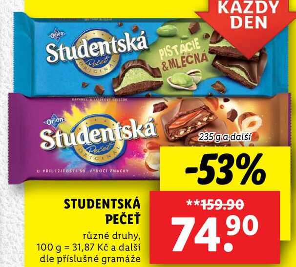STUDENTSKÁ PEČEŤ, 235 g a další