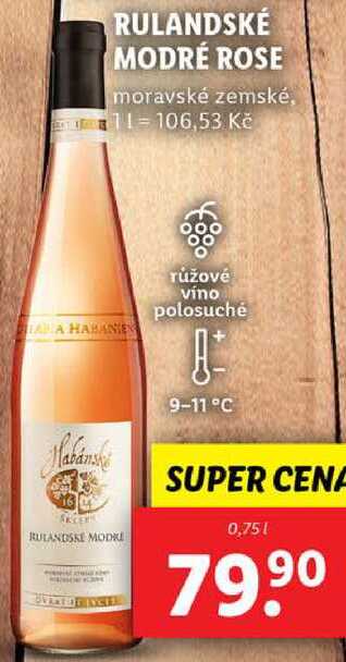 RULANDSKÉ MODRÉ ROSE, 0,75 l