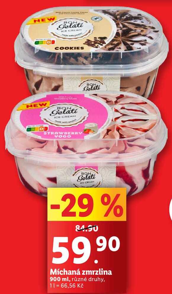 Míchaná zmrzlina, 900 ml