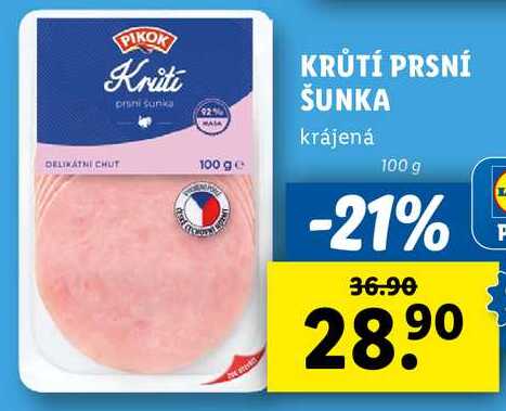 KRŮTÍ PRSNÍ ŠUNKA, 100 g