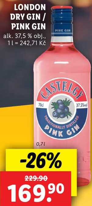 LONDON DRY GIN / PINK GIN, 0,7 l