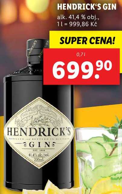 HENDRICK'S GIN, 0,7 l