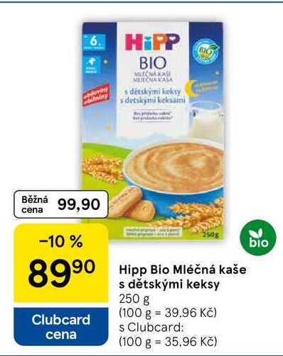 Hipp Bio Mléčná kaše s dětskými keksy, 250 g  