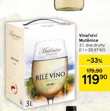 Vinařství Mutěnice, 3 l, dva druhy 