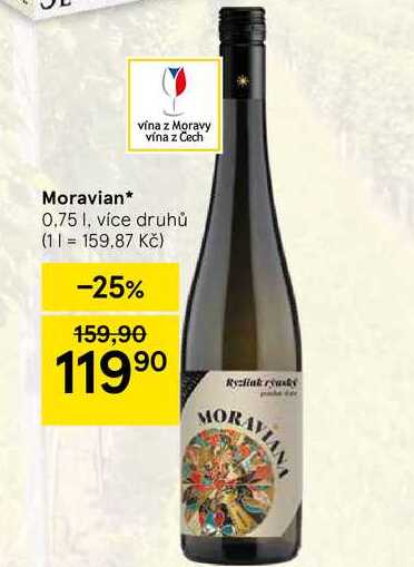 Moravian, 0.75 l, více druhů  