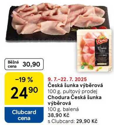 Česká šunka výběrová, 100 g