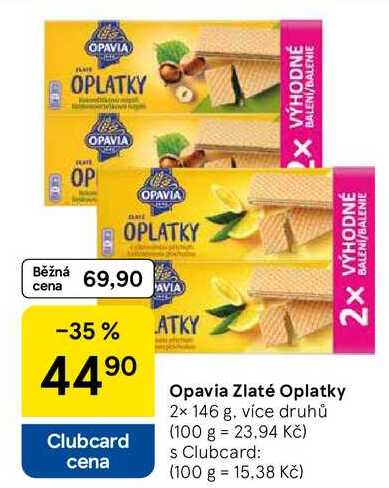 Opavia Zlaté Oplatky, 2x 146 g, více druhů 