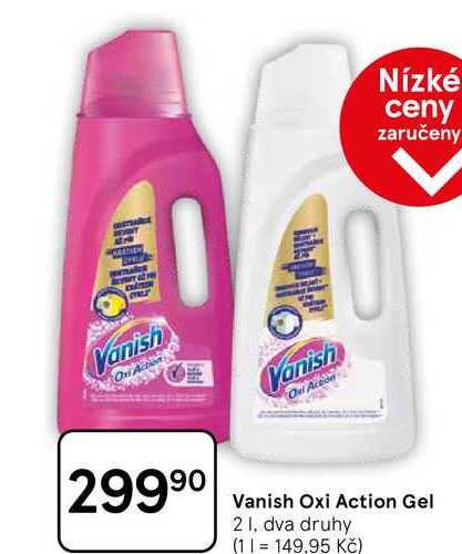 Vanish Oxi Action Gel, 2 l, dva druhy  