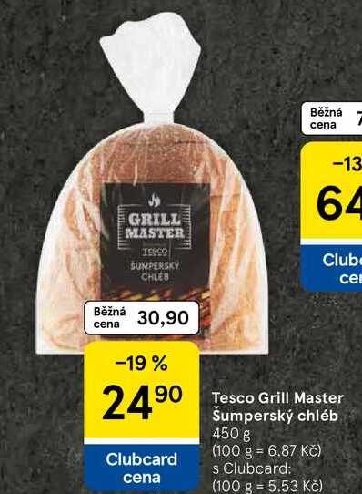 Tesco Grill Master Šumperský chléb, 450 g 