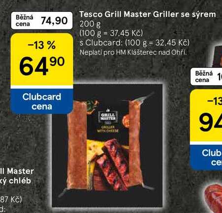 Tesco Grill Master Griller se sýrem, 200 g 