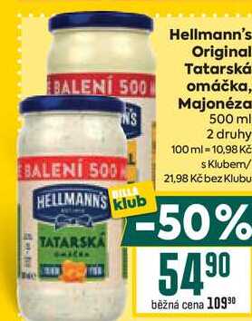  Hellmann's Original Tatarská omáčka, Majonéza 500 ml 