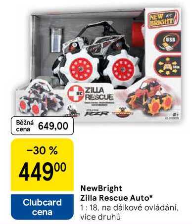 NewBright Zilla Rescue Auto, 1:18. na dálkové ovládání, více druhů 