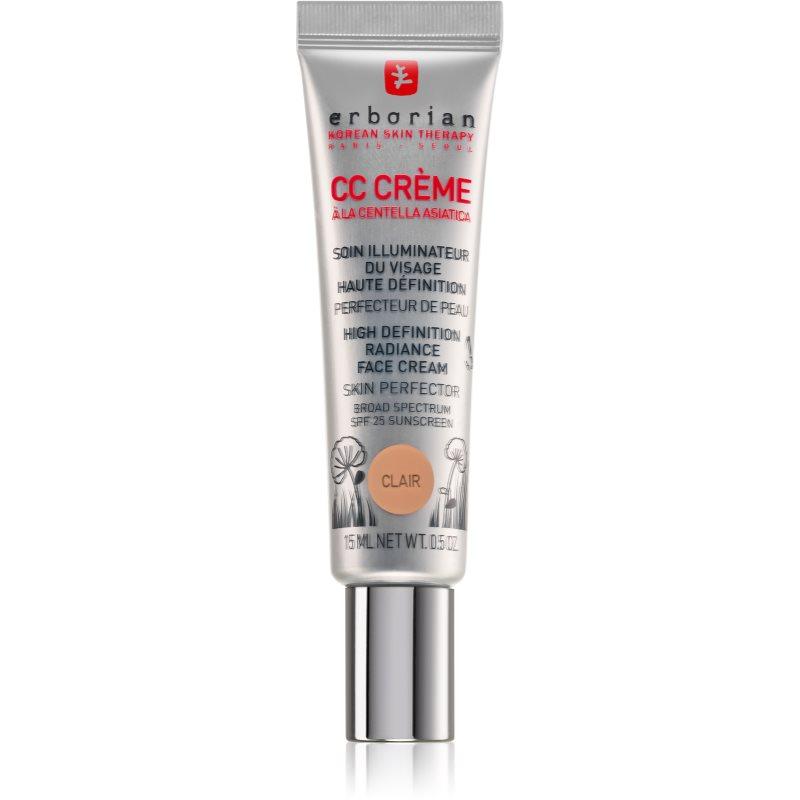 Erborian CC Crème Centella Asiatica rozjasňující krém pro jednotný tón pleti SPF 25 malé balení odstín Clair  15 ml