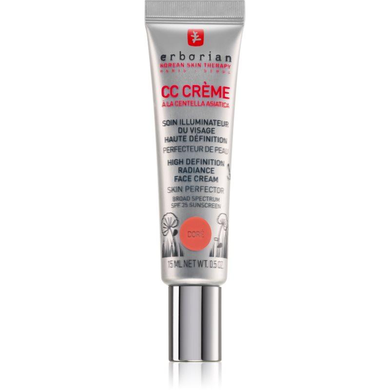 Erborian CC Crème Centella Asiatica rozjasňující krém pro jednotný tón pleti SPF 25 malé balení odstín Doré 15 ml
