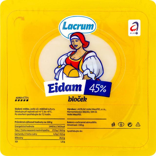 LACRUM Eidam 45% bloček