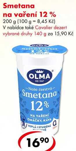Smetana na vaření 12 %, 200 g