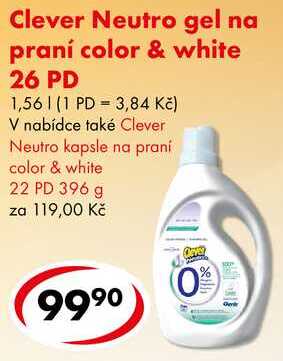 Clever Neutro gel na praní color & white, 26 PD 