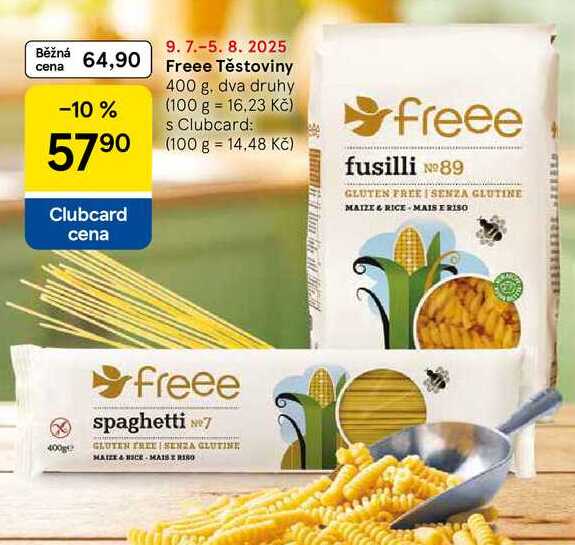 Freee Těstoviny, 400 g, dva druhy 