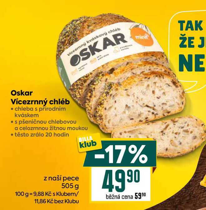 Oskar Vícezrnný chléb 505 g