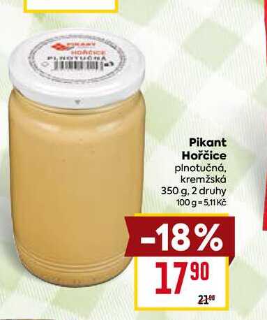  Pikant Hořčice plnotučná, kremžská 350 g  