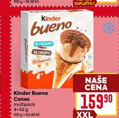 Kinder Bueno Cones multipack 4× 62 g 