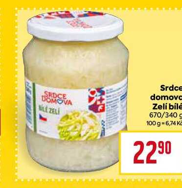 Srdce domovo Zelí bílé 670/340 g 1 