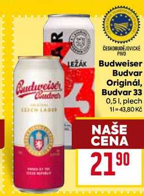 Budweiser Budvar Světlý ležák 0,5 l