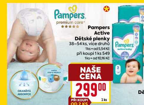  Pampers Active Dětské plenky 38-54 ks, více druhů  
