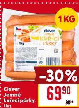 Clever Jemné kuřecí párky 1 kg  