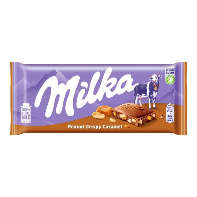 Milka mléčná čokoláda Peanut Crispy Caramel