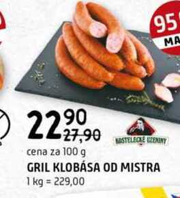 Grilovací klobása od mistra 100g