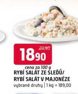 Rybí salát ze sledů rybí salát v majonéze 100g vybrané druhy 