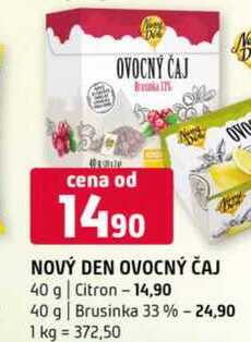 Nový den ovocný čaj 40 g Citron 40 g Brusinka 33% 