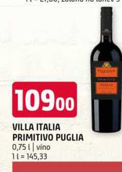 Villa italia primitivo puglia 0,75l