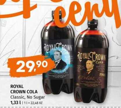 Royal crown cola Classic, No Sugar 1,33l