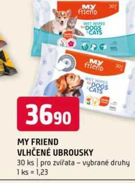 My friend vlhčené ubrousky 30 ks pro zvířata vybrané druhy 
