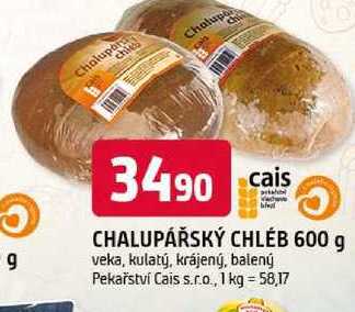 CHALUPÁŘSKÝ CHLÉB 600 g 