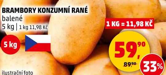 BRAMBORY KONZUMNÍ RANÉ balené, 5 kg 