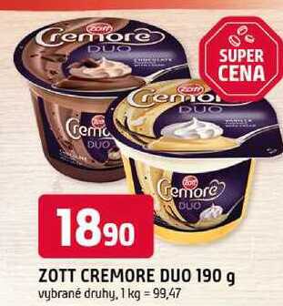ZOTT CREMORE DUO 190 g
