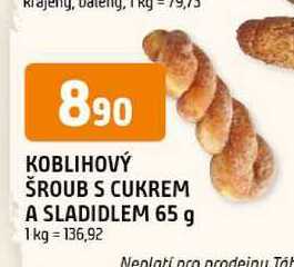 KOBLIHOVÝ ŠROUB S CUKREM A SLADIDLEM 65 g