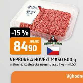 VEPŘOVÉ A HOVĚZÍ MASO 600 g mélněné