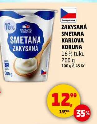 ZAKYSANÁ SMETANA KARLOVA KORUNA 16% tuku, 200 g 