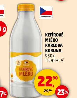 KEFÍROVÉ MLÉKO KARLOVA KORUNA, 950 g  