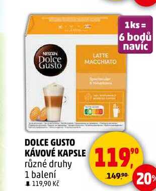 DOLCE GUSTO KÁVOVÉ KAPSLE různé druhy, 1 balení  
