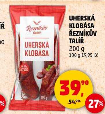 UHERSKÁ KLOBÁSA ŘEZNÍKŮV TALÍŘ, 200 g