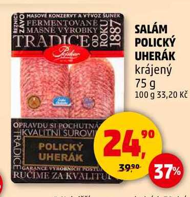 SALÁM POLICKÝ UHERÁK krájený, 75 g 