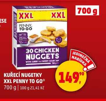 KUŘECÍ NUGETKY XXL PENNY TO GO, 700 g 